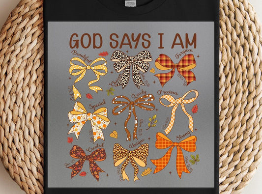 God Says Fall Bows DTF