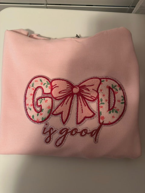 God Is Good Hoodie - Light Pink